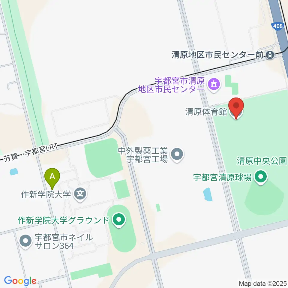 宇都宮市清原体育館周辺のコンビニエンスストア一覧地図