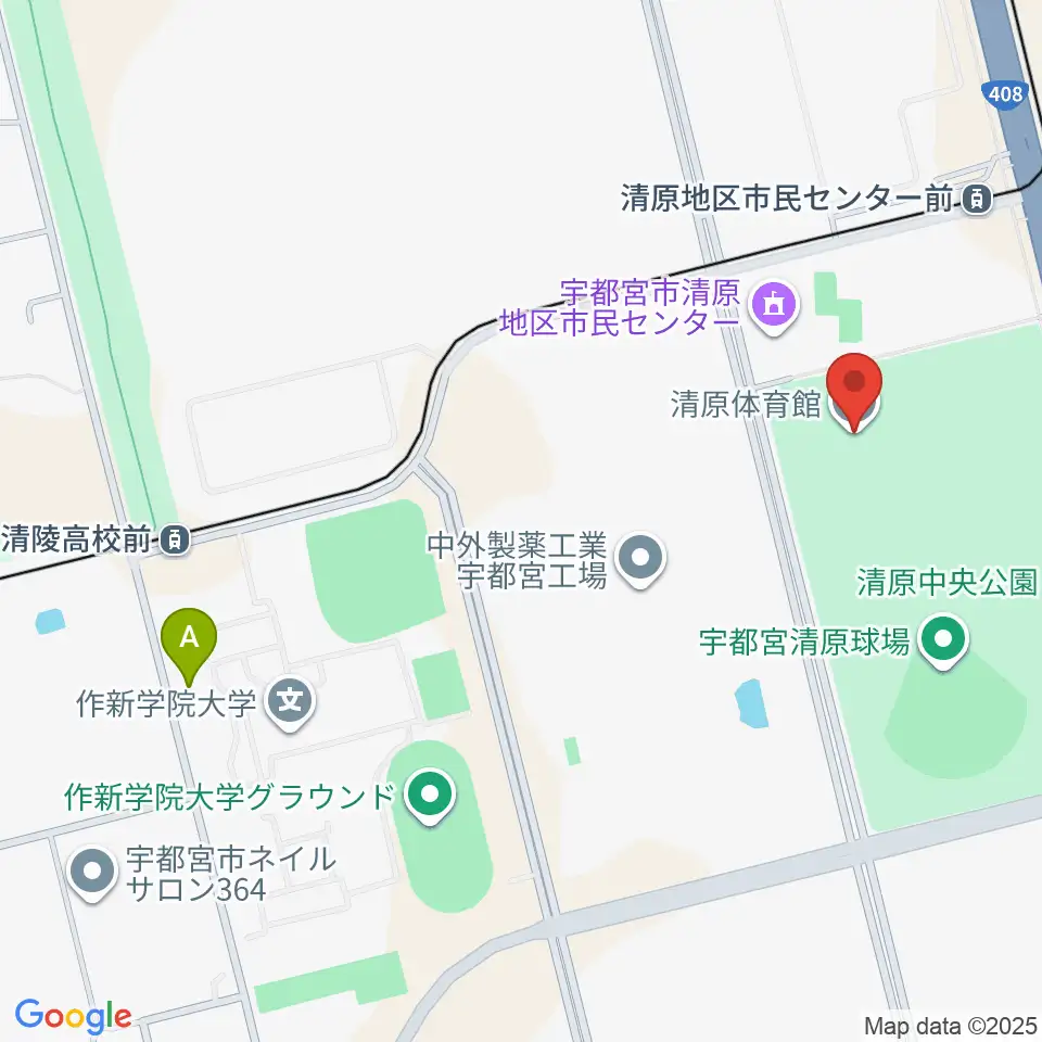 宇都宮市清原体育館周辺のコンビニエンスストア一覧地図