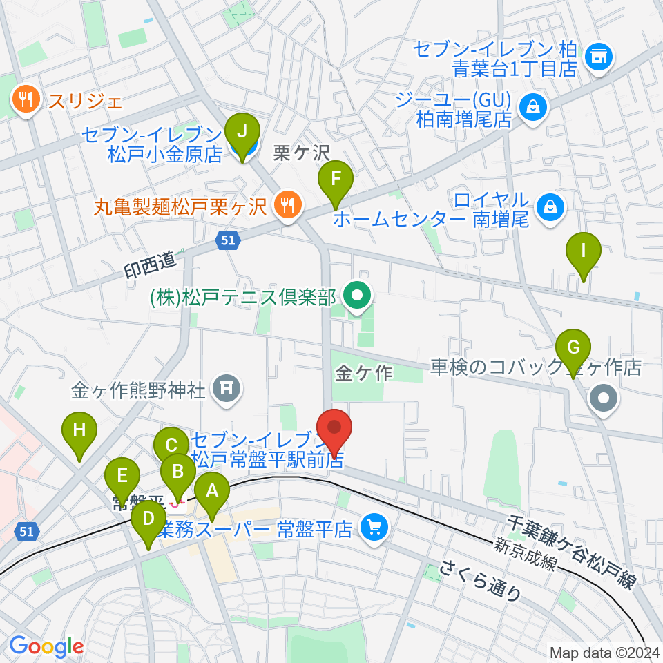 オハナホール周辺のコンビニエンスストア一覧地図