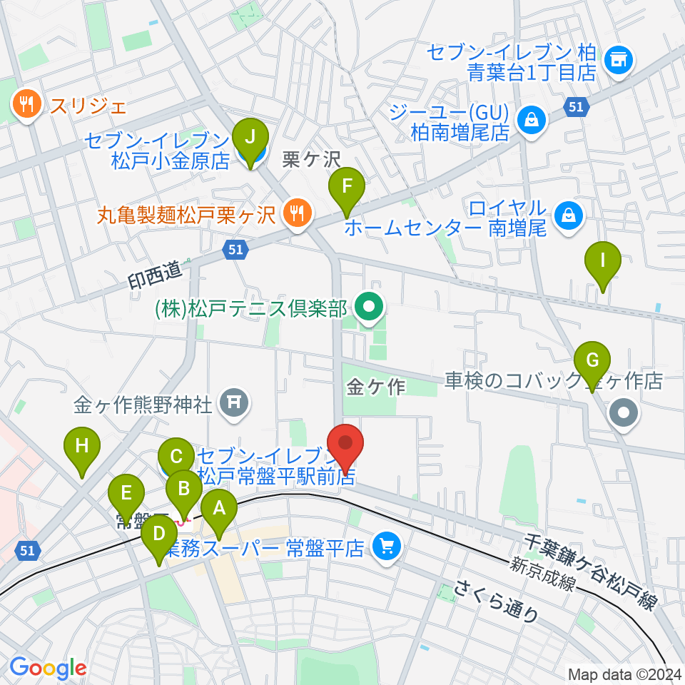 オハナホール周辺のコンビニエンスストア一覧地図