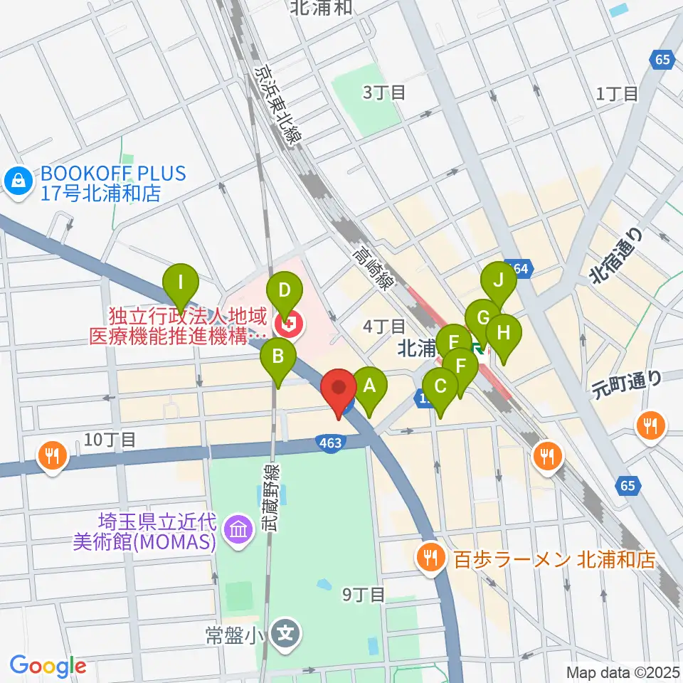 北浦和キャンディー周辺のコンビニエンスストア一覧地図