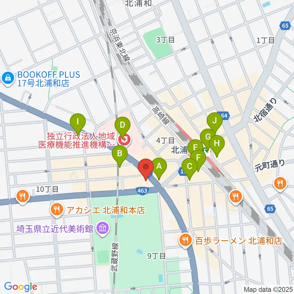 北浦和キャンディー周辺のコンビニエンスストア一覧地図