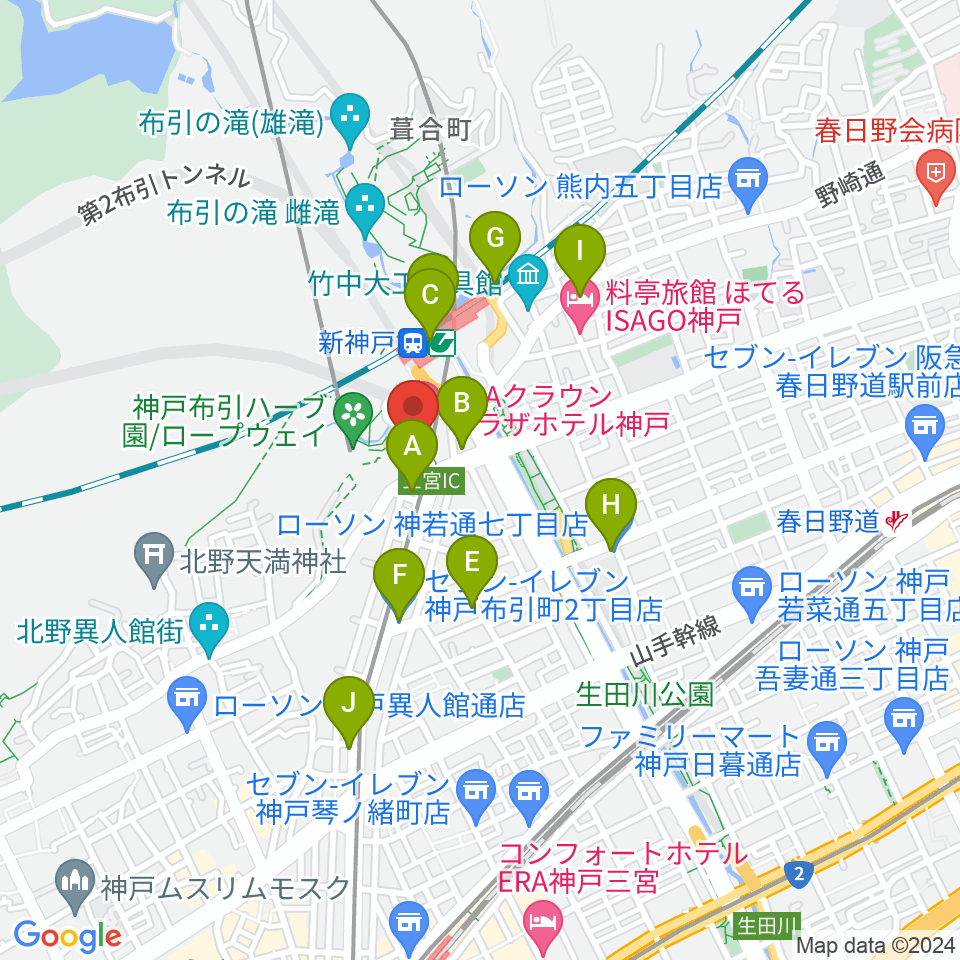 アイア2.5シアター神戸周辺のコンビニエンスストア一覧地図