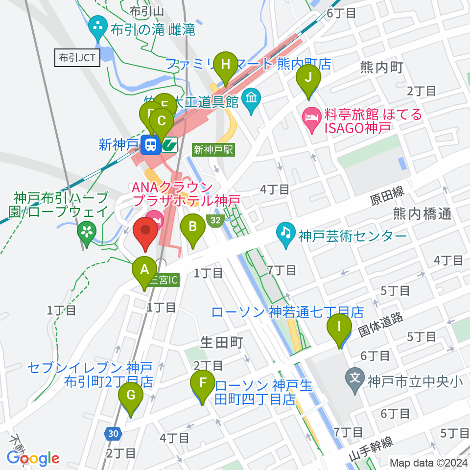 アイア2.5シアター神戸周辺のコンビニエンスストア一覧地図