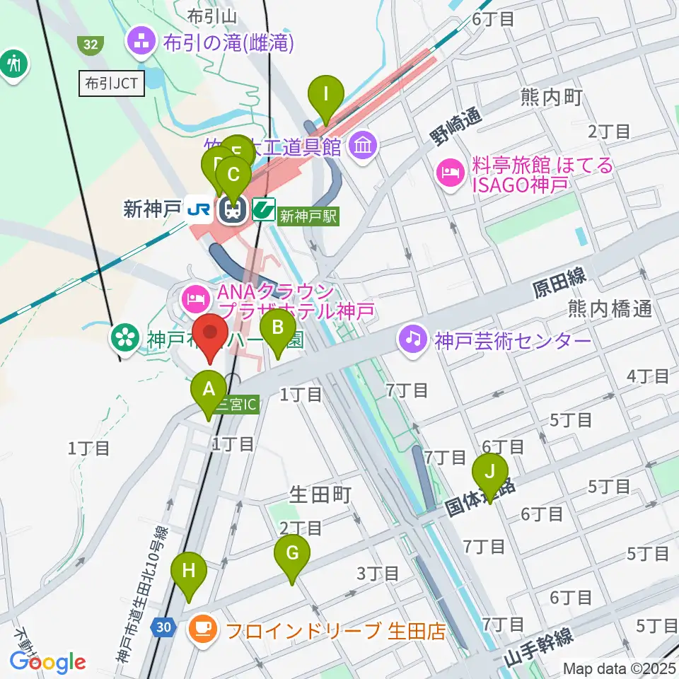 アイア2.5シアター神戸周辺のコンビニエンスストア一覧地図
