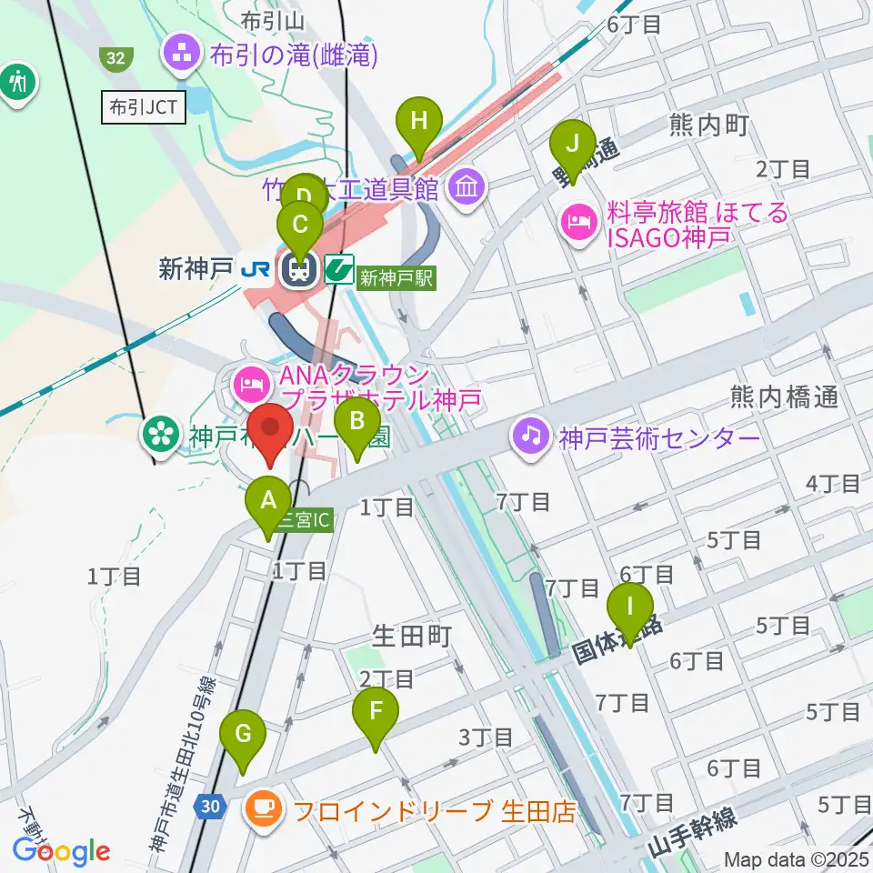 アイア2.5シアター神戸周辺のコンビニエンスストア一覧地図