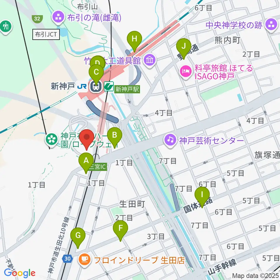 アイア2.5シアター神戸周辺のコンビニエンスストア一覧地図