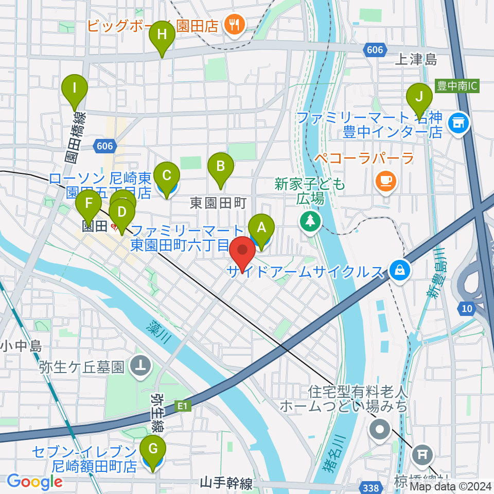 TUNE GUITAR MANIAC周辺のコンビニエンスストア一覧地図