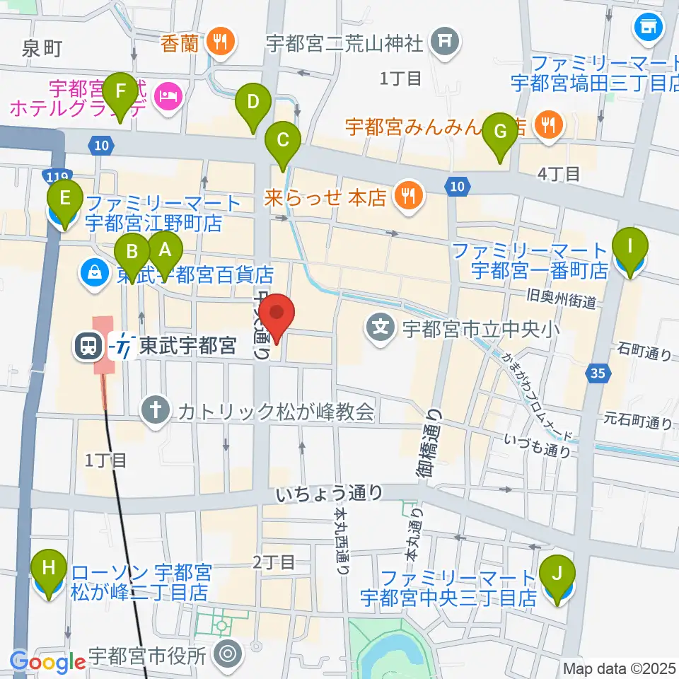 レディオベリー周辺のコンビニエンスストア一覧地図