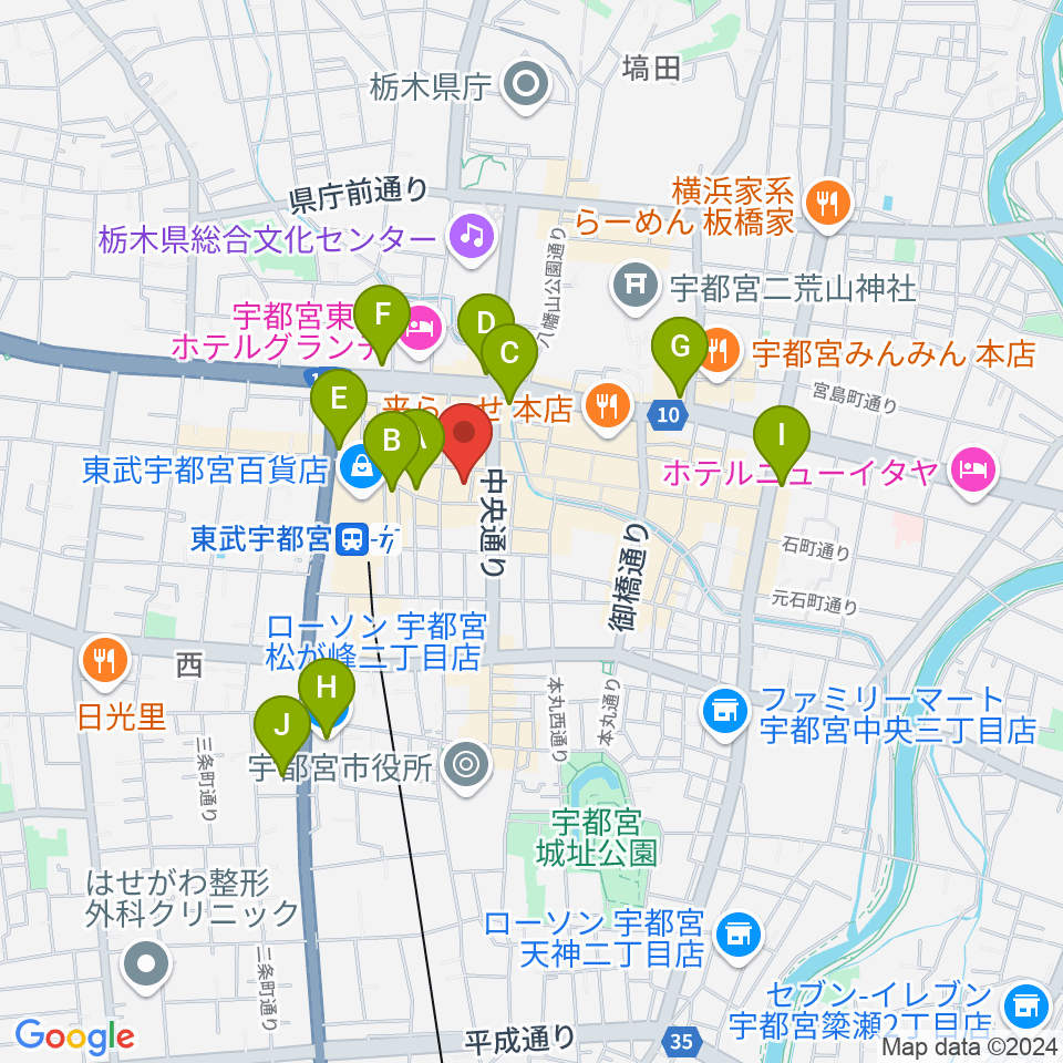 オリオンスクエア周辺のコンビニエンスストア一覧地図