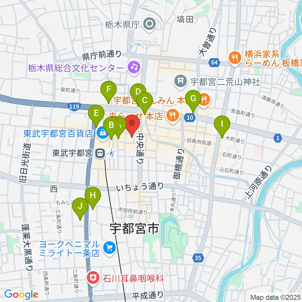 オリオンスクエア周辺のコンビニエンスストア一覧地図