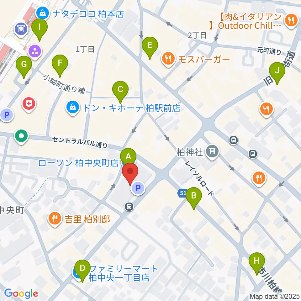 ディスクユニオン柏店周辺のコンビニエンスストア一覧地図