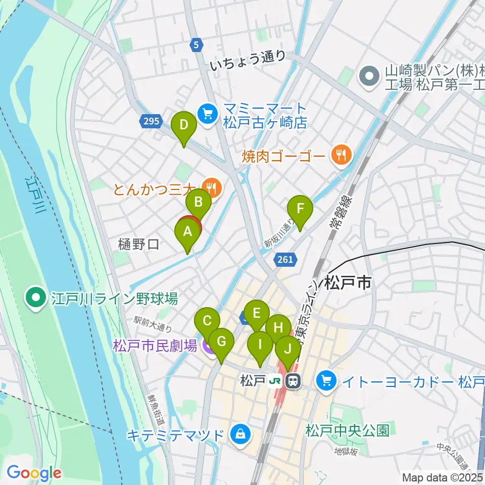 松戸StageV周辺のコンビニエンスストア一覧地図