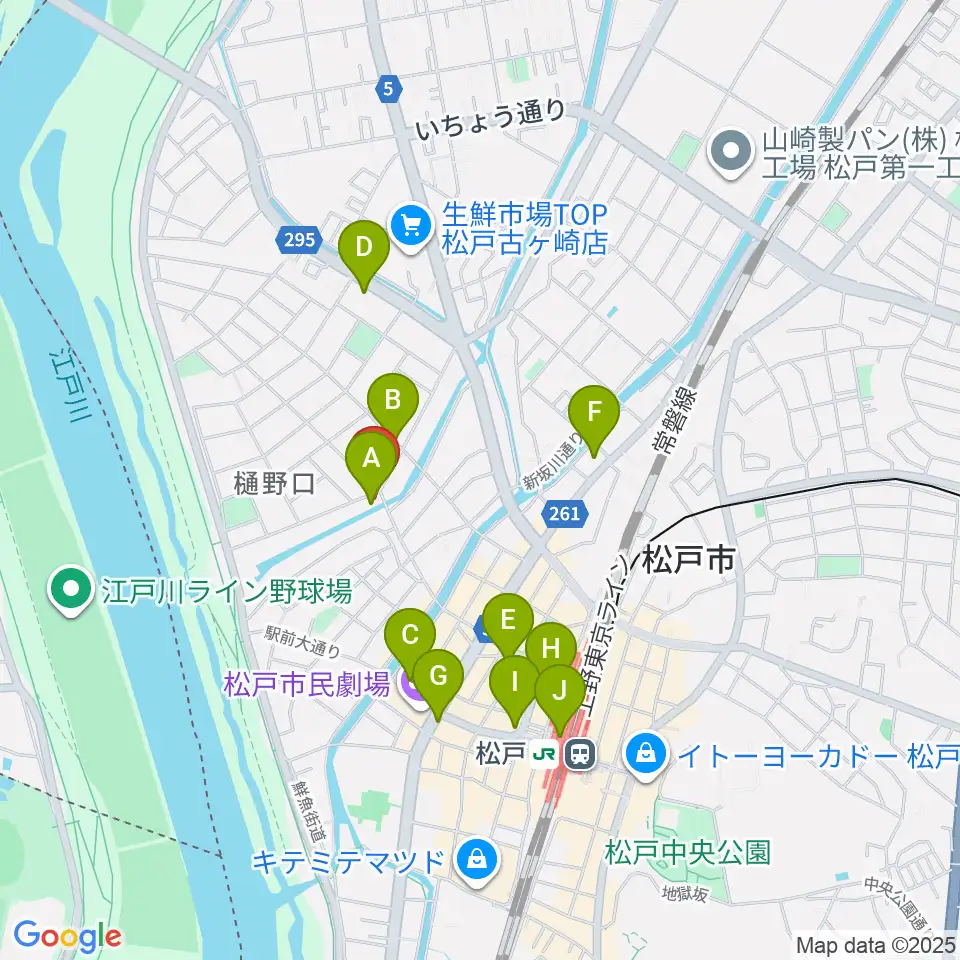 松戸StageV周辺のコンビニエンスストア一覧地図