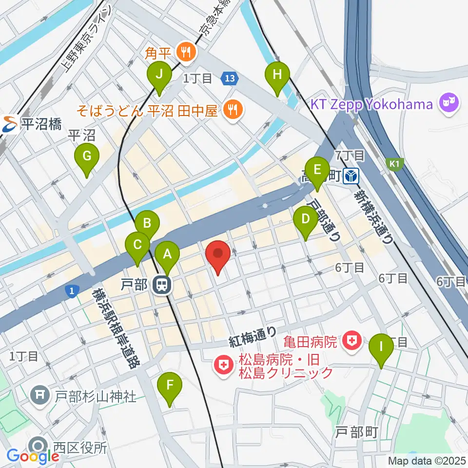ボンカンスタジオ横浜周辺のコンビニエンスストア一覧地図