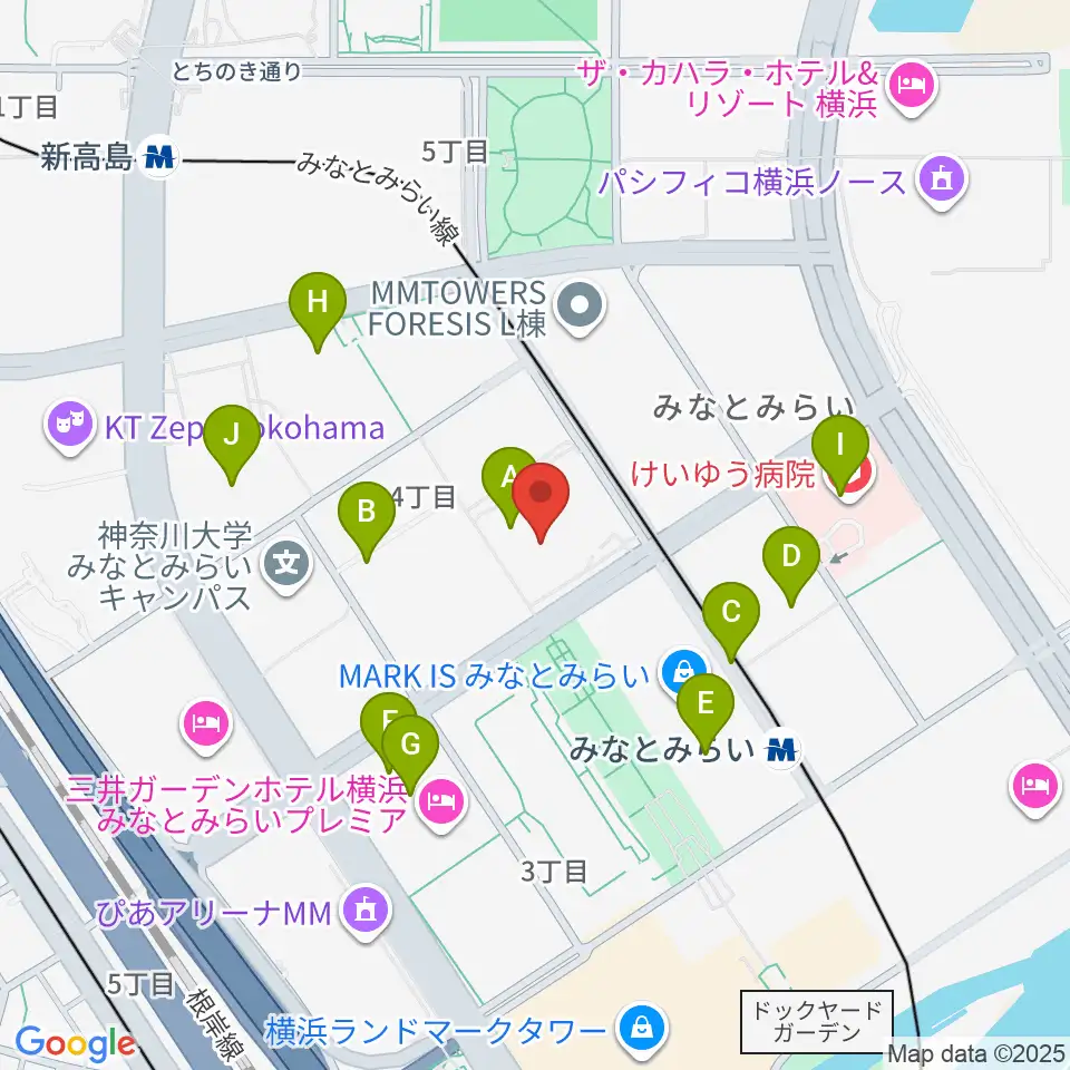 キノシネマ横浜みなとみらい周辺のコンビニエンスストア一覧地図