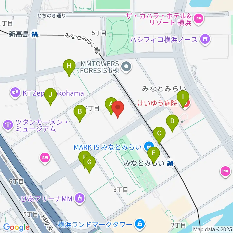 キノシネマ横浜みなとみらい周辺のコンビニエンスストア一覧地図