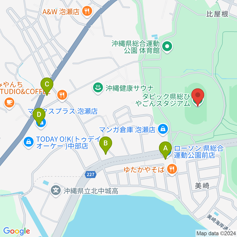 タピック県総ひやごんスタジアム周辺のコンビニエンスストア一覧地図