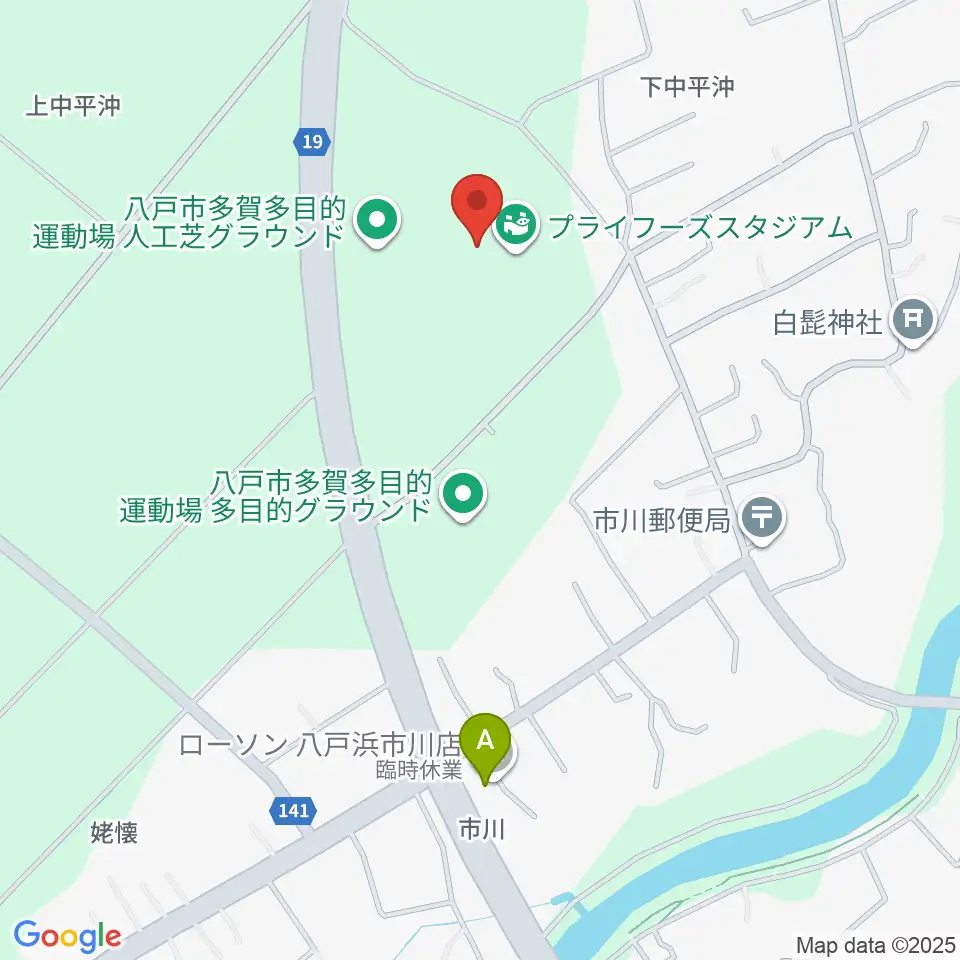 プライフーズスタジアム周辺のコンビニエンスストア一覧地図