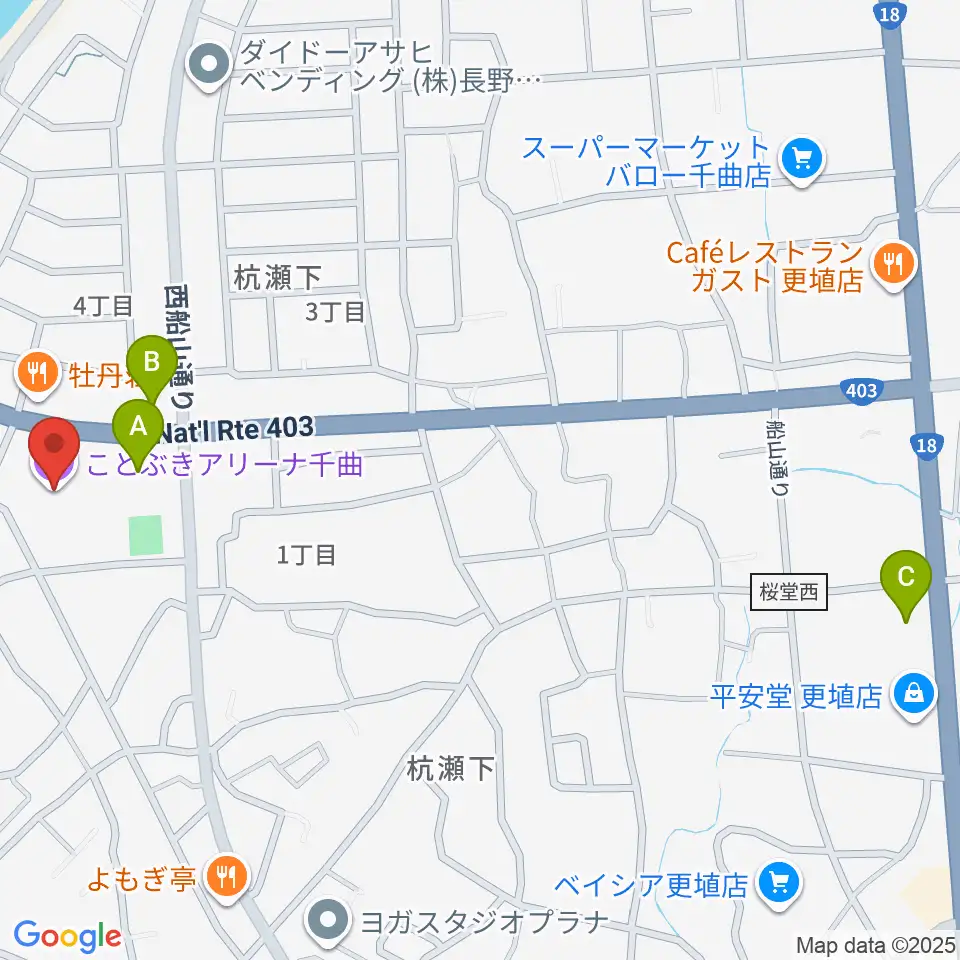 ことぶきアリーナ千曲周辺のコンビニエンスストア一覧地図