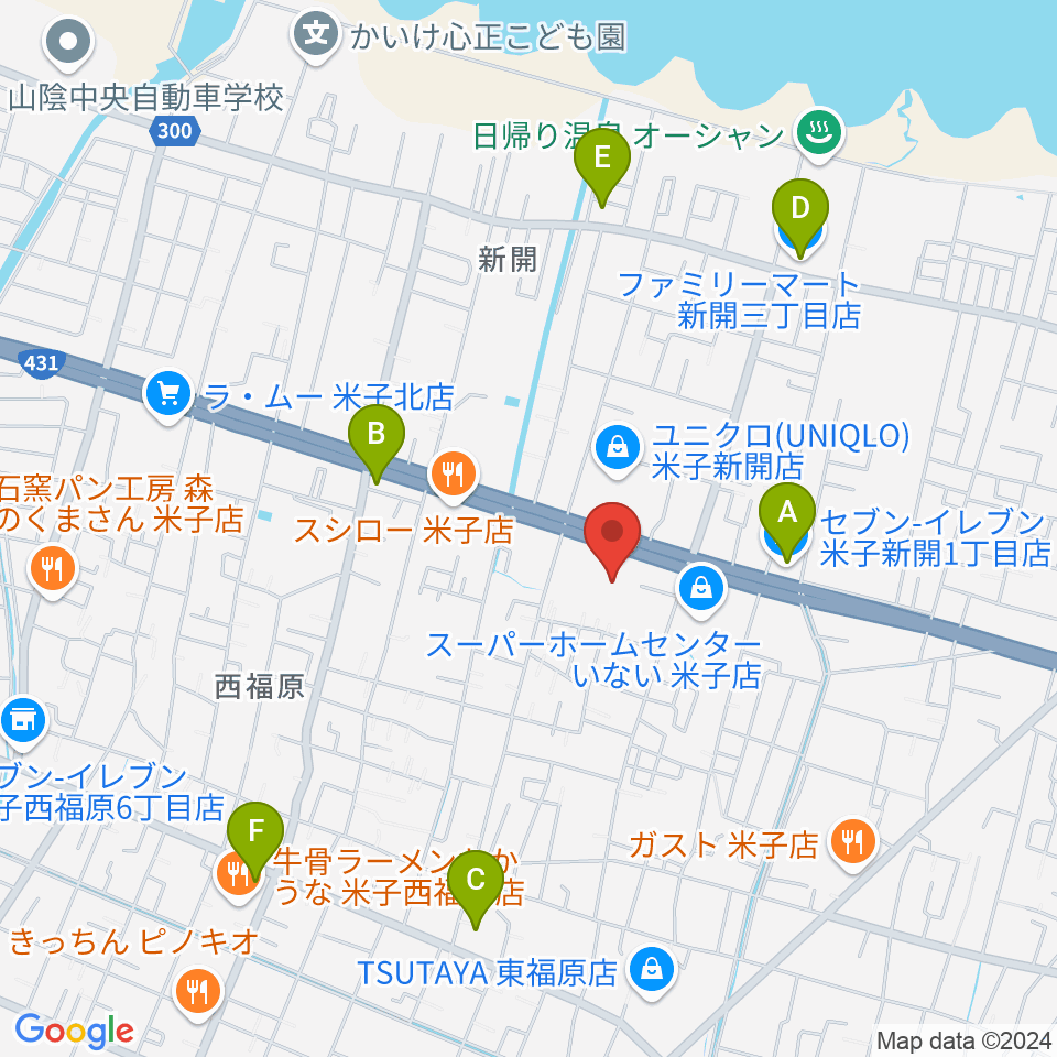 鳥取県立米子産業体育館周辺のコンビニエンスストア一覧地図