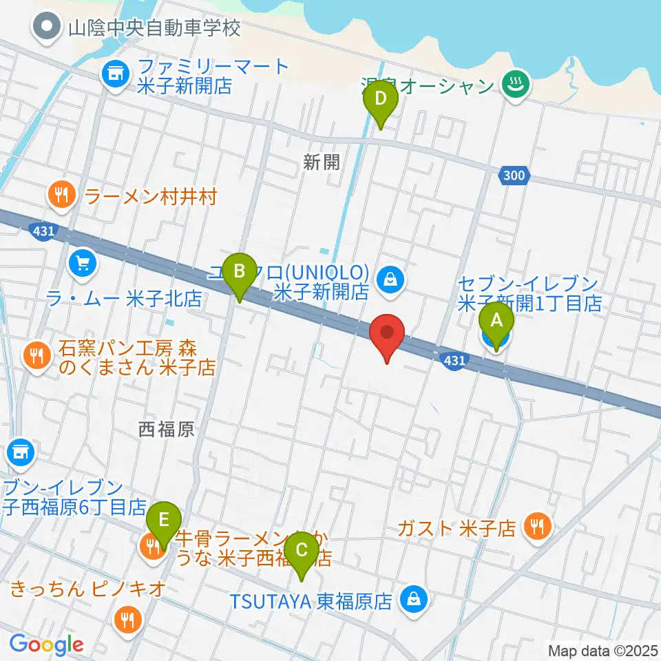 鳥取県立米子産業体育館周辺のコンビニエンスストア一覧地図
