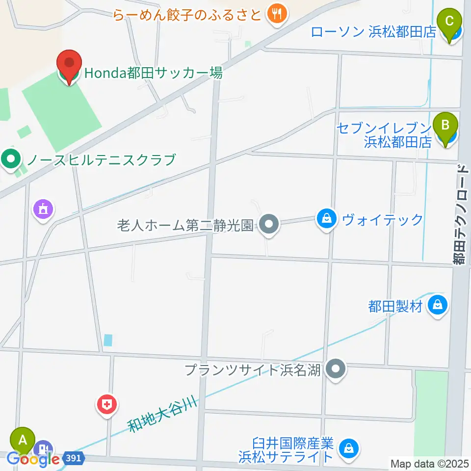 Honda都田サッカー場周辺のコンビニエンスストア一覧地図