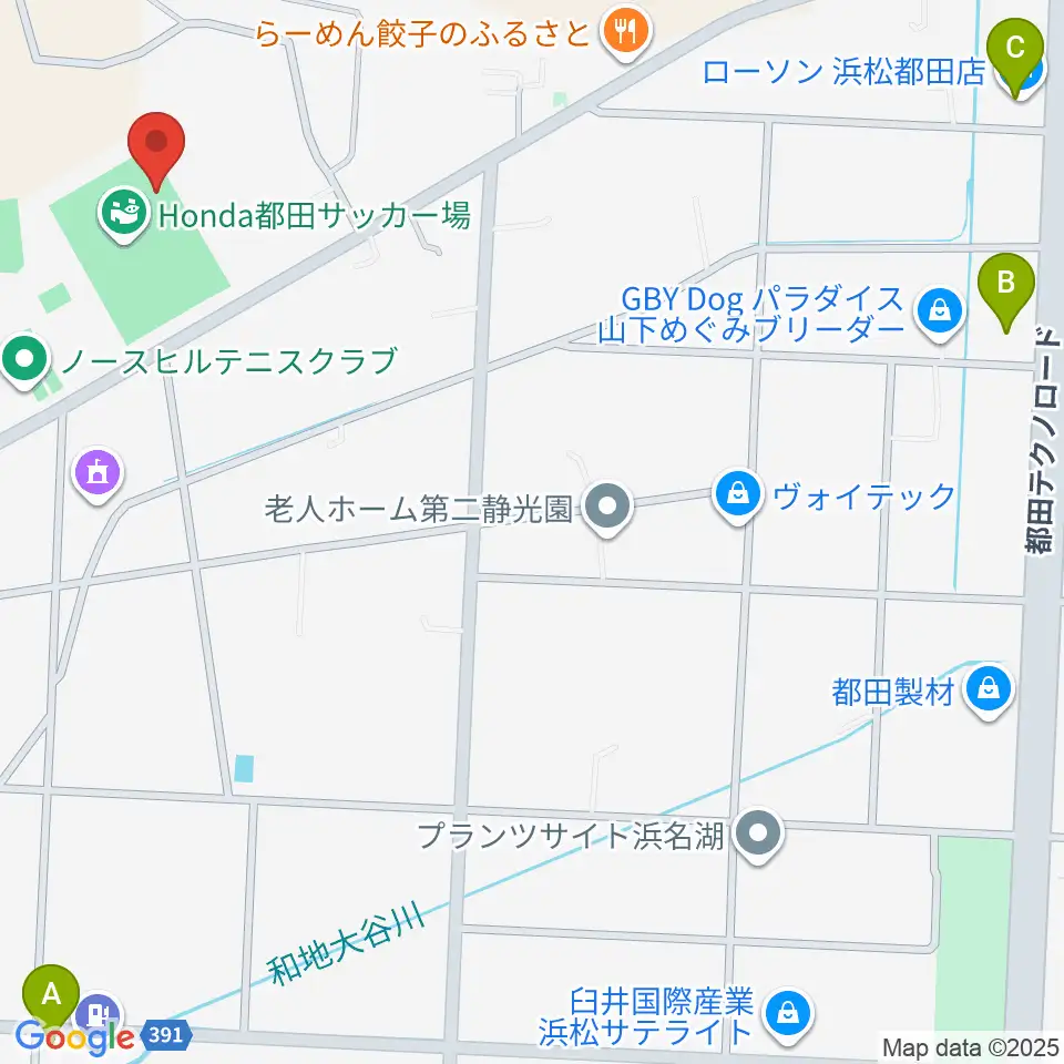 Honda都田サッカー場周辺のコンビニエンスストア一覧地図