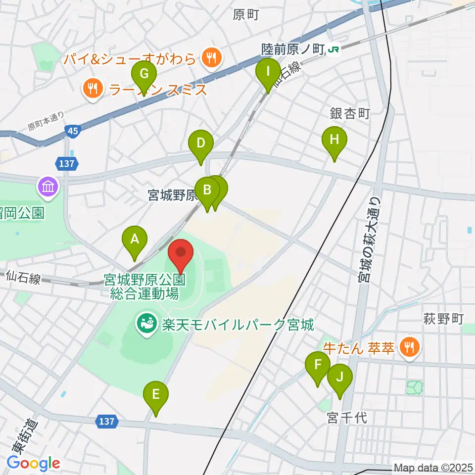 弘進ゴムアスリートパーク仙台周辺のコンビニエンスストア一覧地図