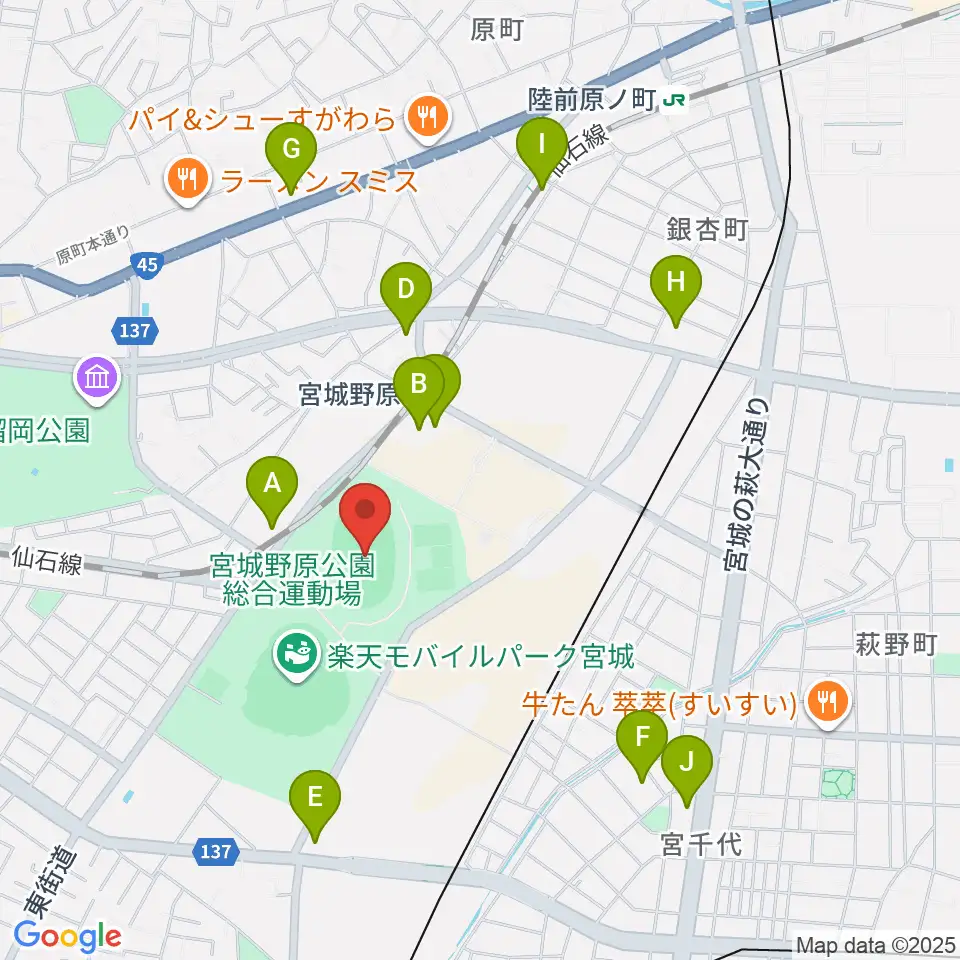 弘進ゴムアスリートパーク仙台周辺のコンビニエンスストア一覧地図