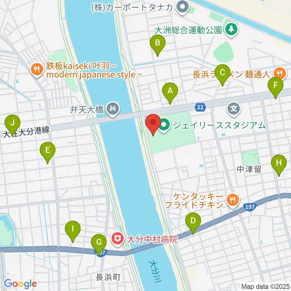 ジェイリーススタジアム周辺のコンビニエンスストア一覧地図