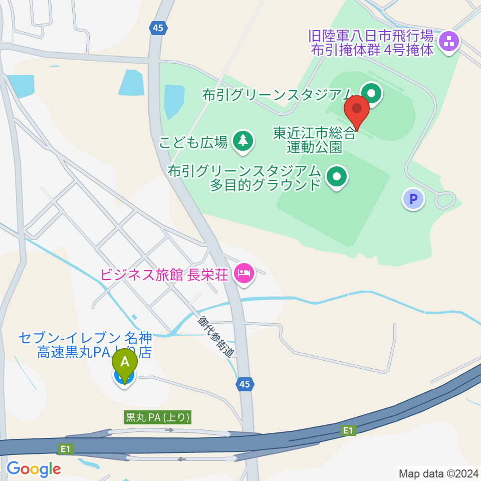 布引グリーンスタジアム周辺のコンビニエンスストア一覧地図