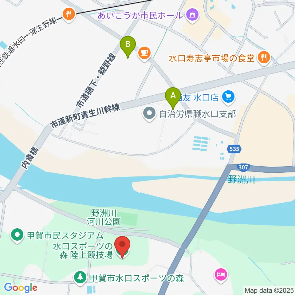 甲賀市水口スポーツの森陸上競技場周辺のコンビニエンスストア一覧地図