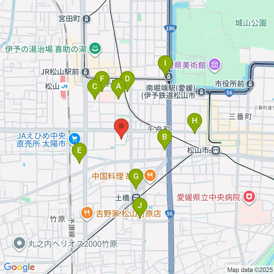 松山市総合コミュニティセンター体育館周辺のコンビニエンスストア一覧地図