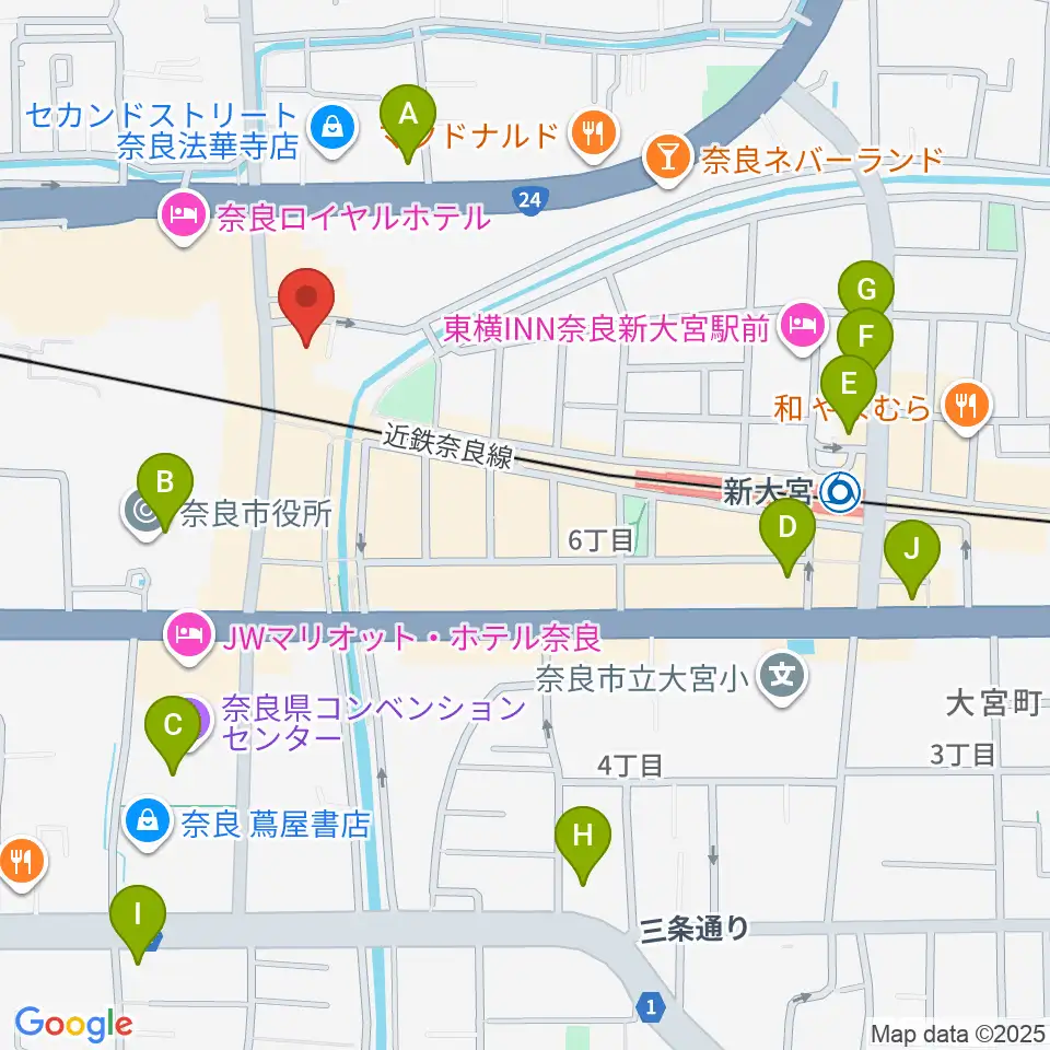 OneNoteミュージックスクール周辺のコンビニエンスストア一覧地図