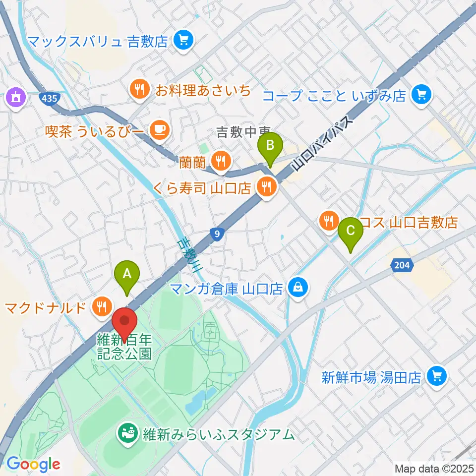 維新大晃アリーナ周辺のコンビニエンスストア一覧地図