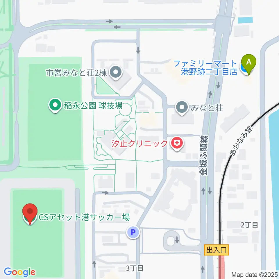 CSアセット港サッカー場周辺のコンビニエンスストア一覧地図