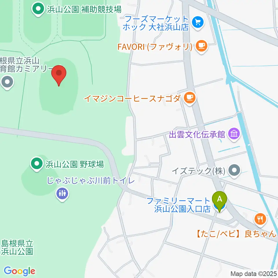 島根県立浜山公園陸上競技場周辺のコンビニエンスストア一覧地図