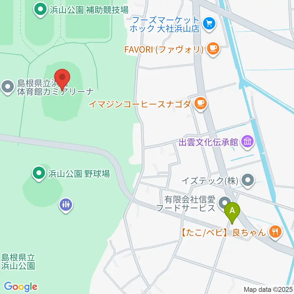 島根県立浜山公園陸上競技場周辺のコンビニエンスストア一覧地図