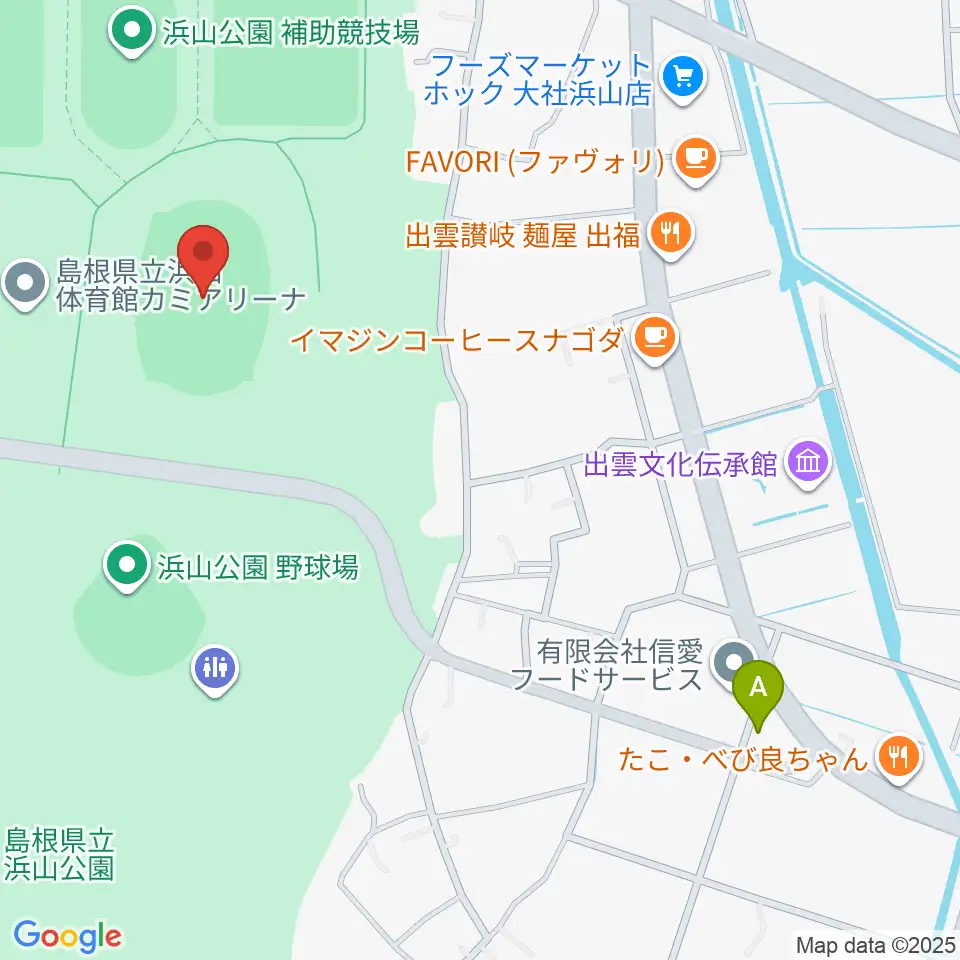 島根県立浜山公園陸上競技場周辺のコンビニエンスストア一覧地図