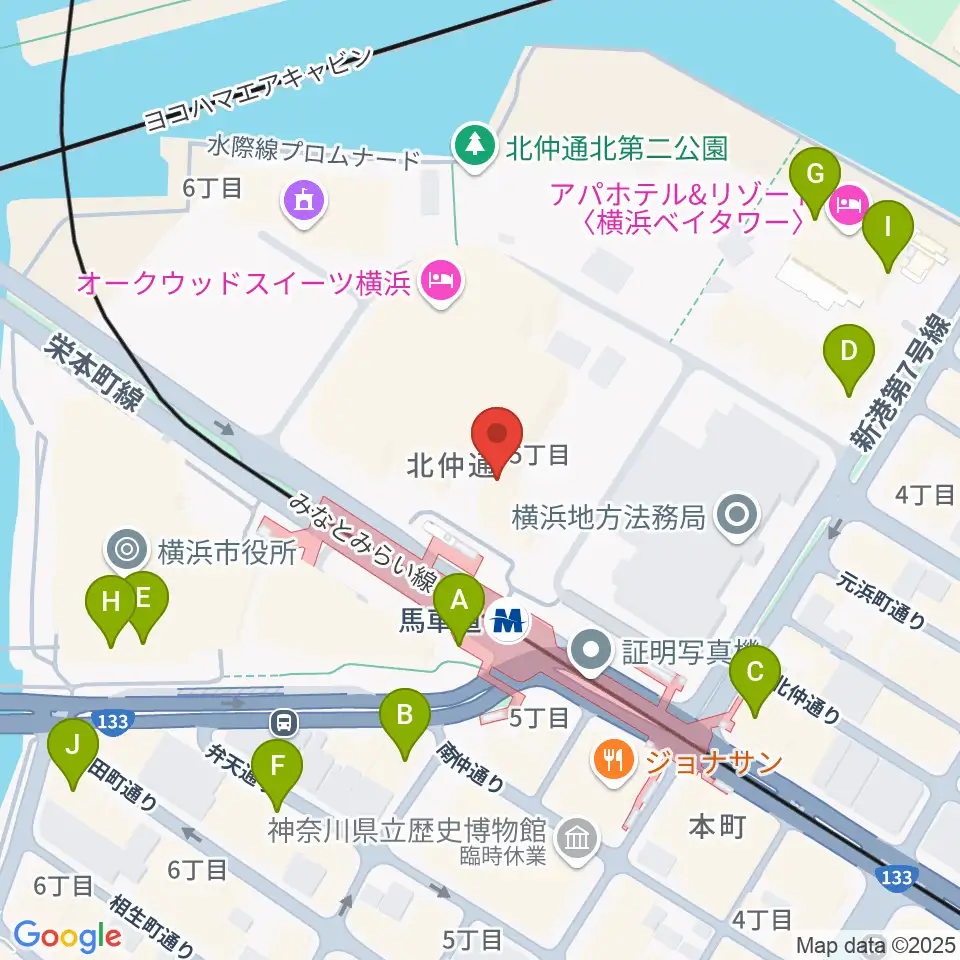 ビルボードライブ横浜周辺のコンビニエンスストア一覧地図