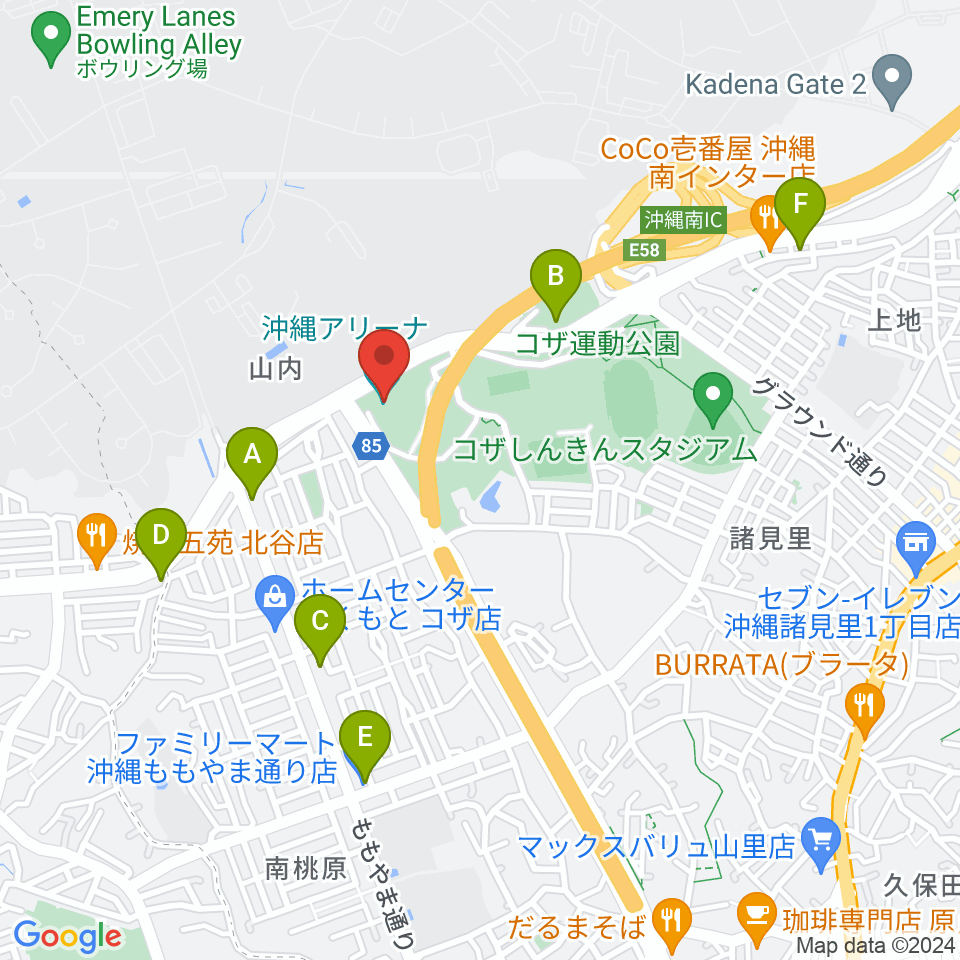沖縄アリーナ周辺のコンビニエンスストア一覧地図