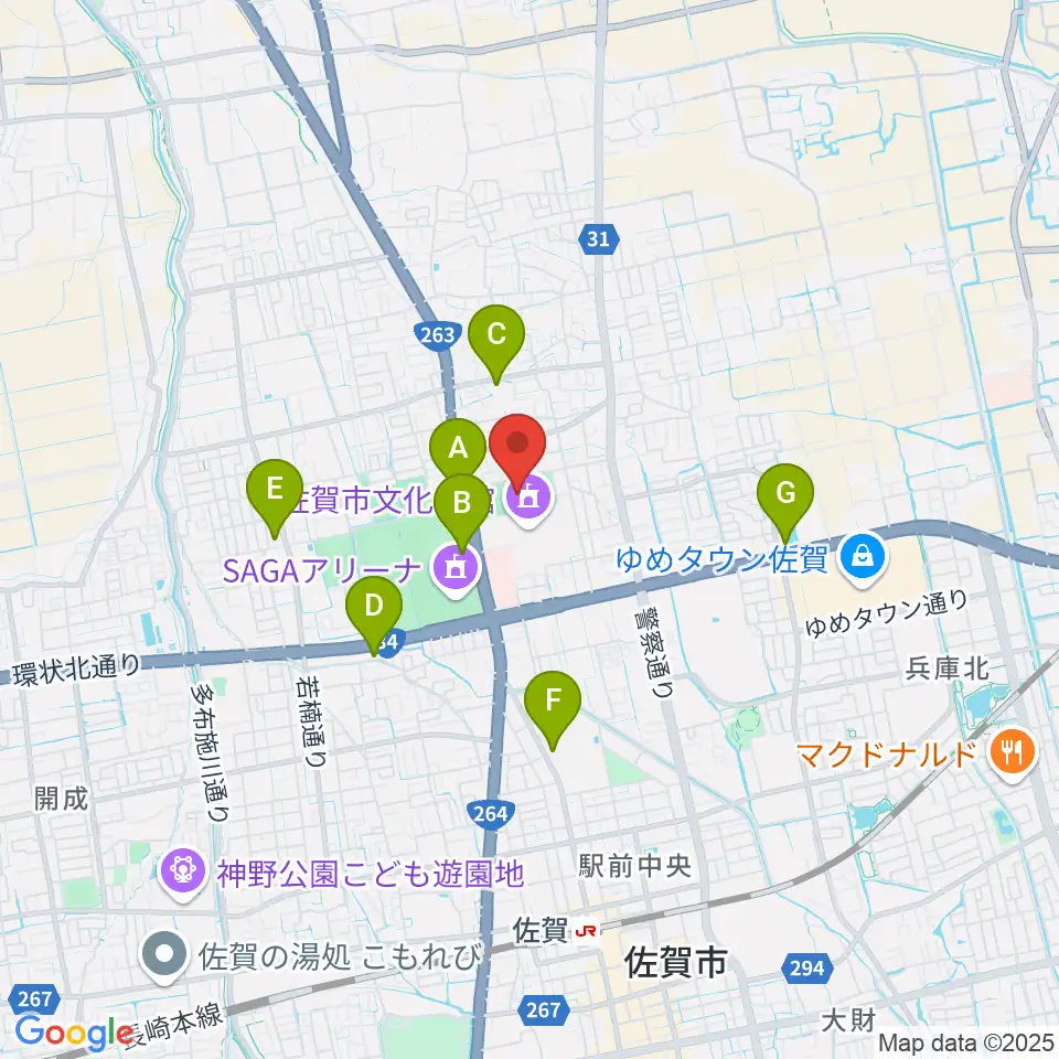 SAGAプラザ 総合体育館周辺のコンビニエンスストア一覧地図