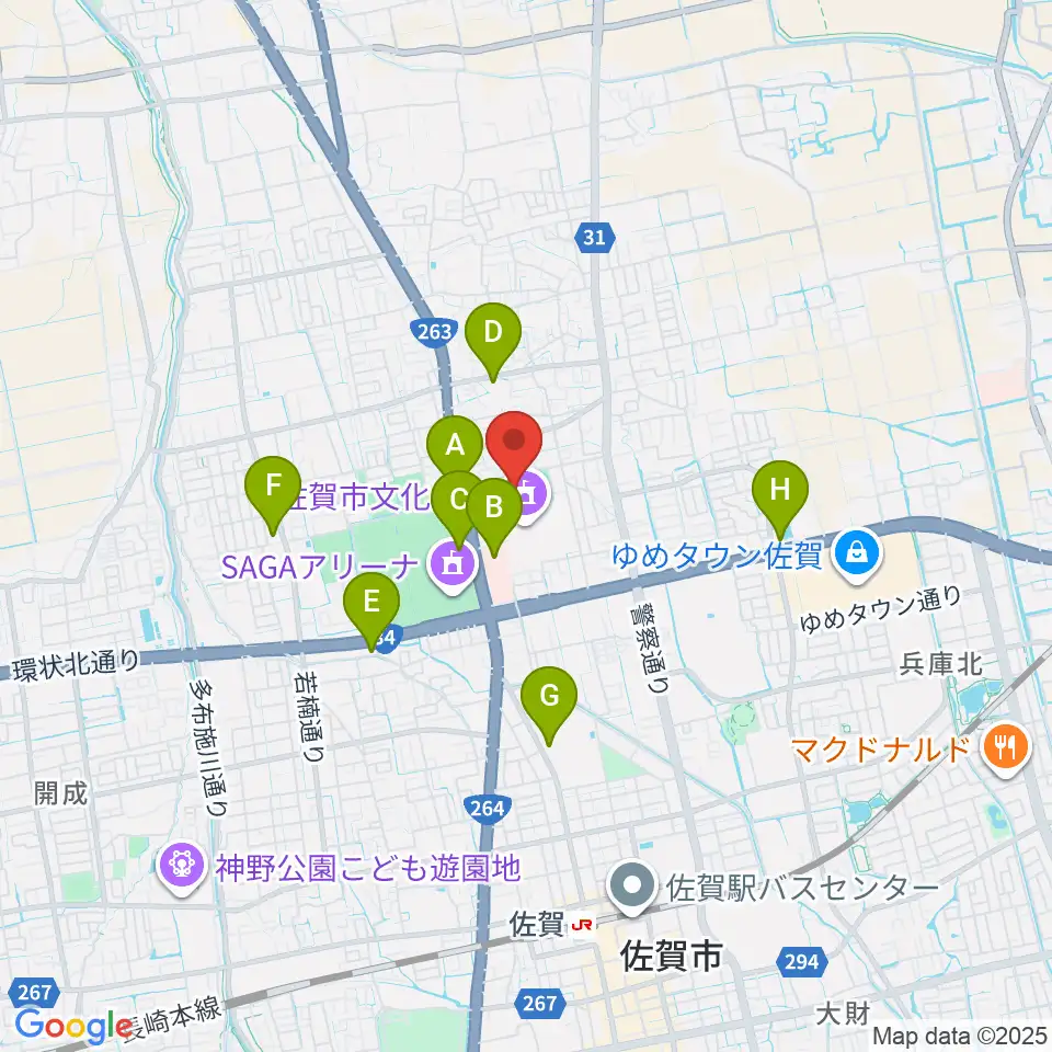 SAGAプラザ 総合体育館周辺のコンビニエンスストア一覧地図