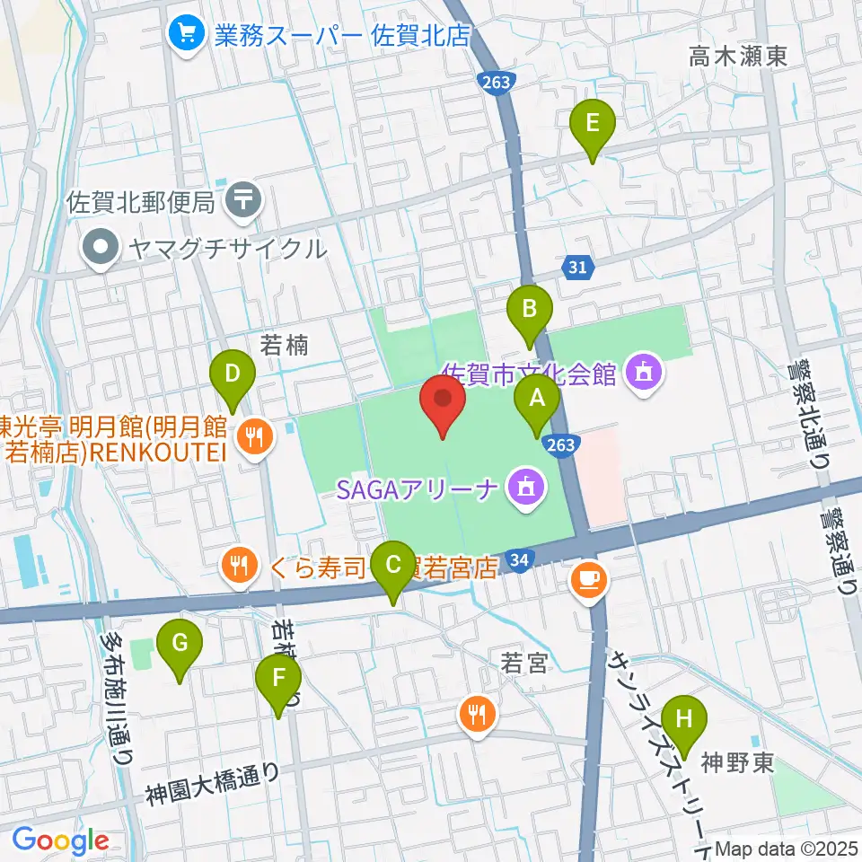 SAGAスタ(陸上競技場)周辺のコンビニエンスストア一覧地図