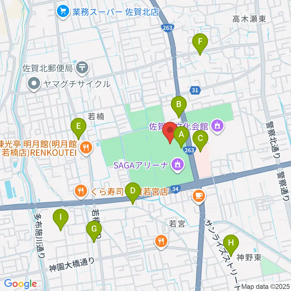 SAGAスタジアム周辺のコンビニエンスストア一覧地図