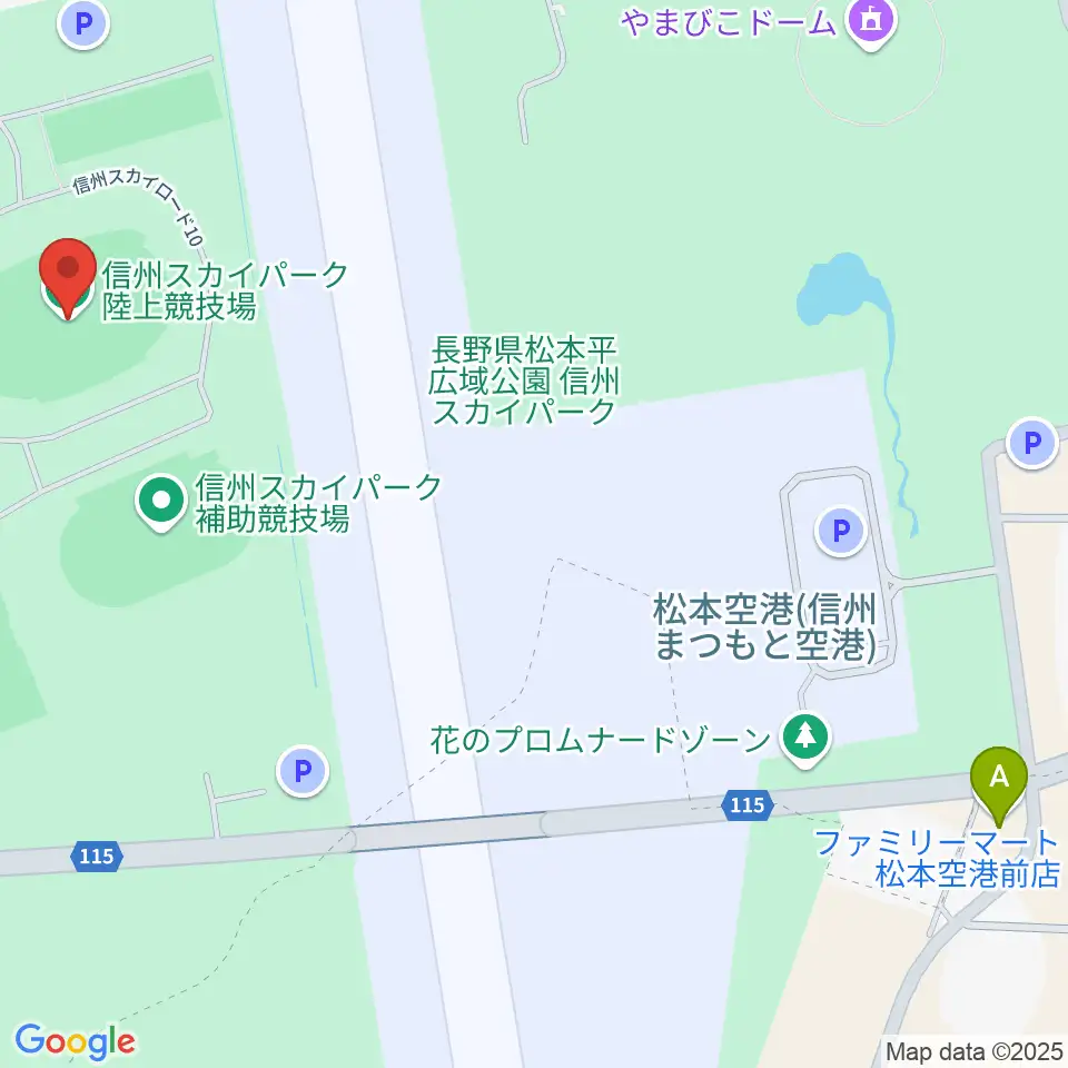 松本平広域公園 陸上競技場周辺のコンビニエンスストア一覧地図