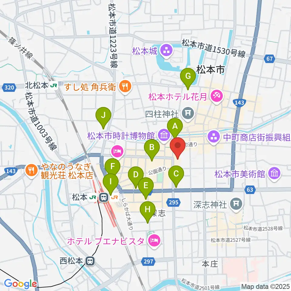信毎メディアガーデン周辺のコンビニエンスストア一覧地図