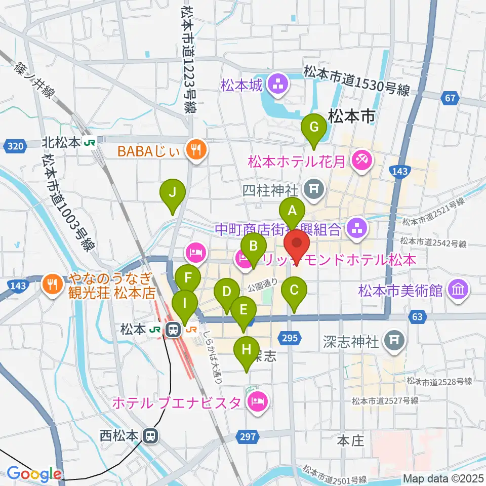 信毎メディアガーデン周辺のコンビニエンスストア一覧地図