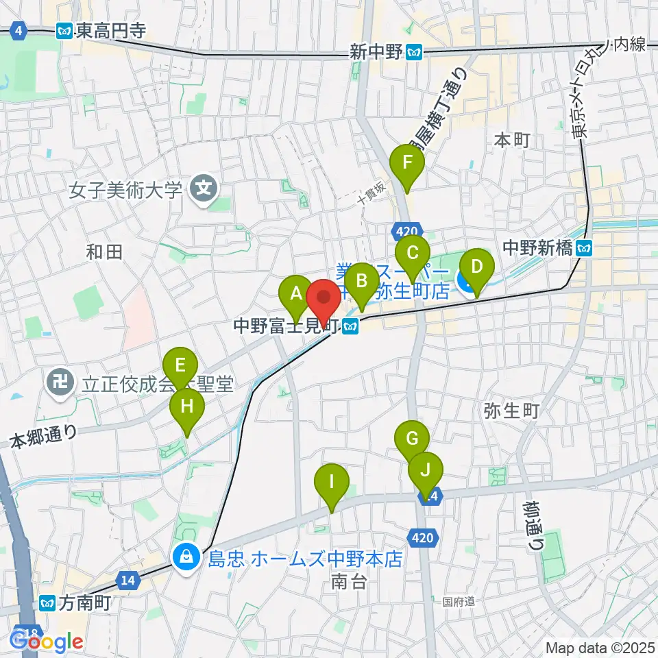 SG STUDIO周辺のコンビニエンスストア一覧地図